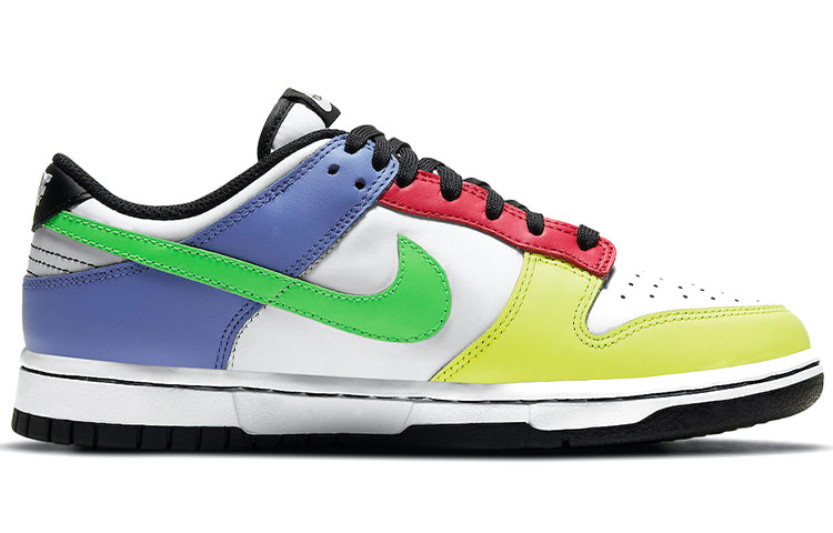 Женские кроссовки Nike Dunk "Green Strike" (желто-зелено-синие) — Жёлтый / зелёный / синий — фото 2