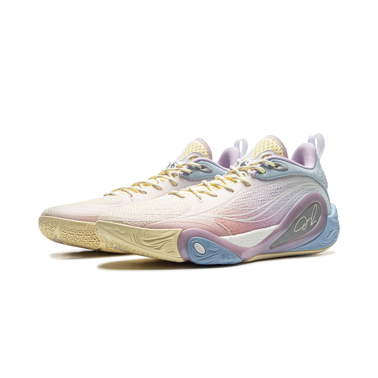 Li Ning DLO1 Cushioning Rebound Grip Low top Basketball Shoes Men’s Yellow Blue