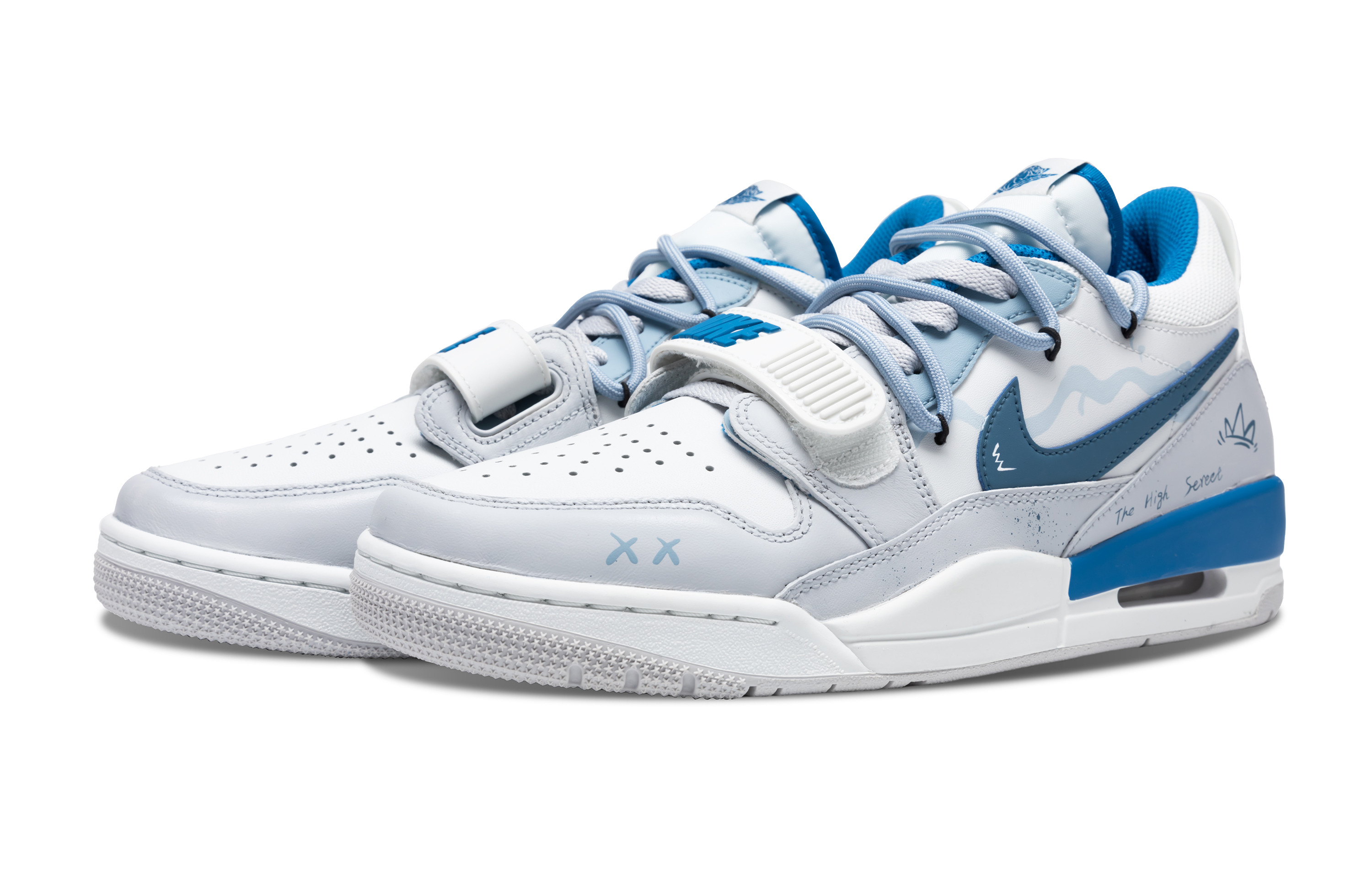 Jordan Legacy 312 Cushioning Slip Resistant Low top Vintage Basketball Shoes Men’s Blue Gray