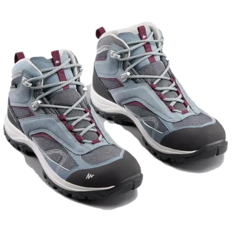 DECATHLON MH100 Leather Mid top Hiking Mountaineering Shoes Women’s Gray