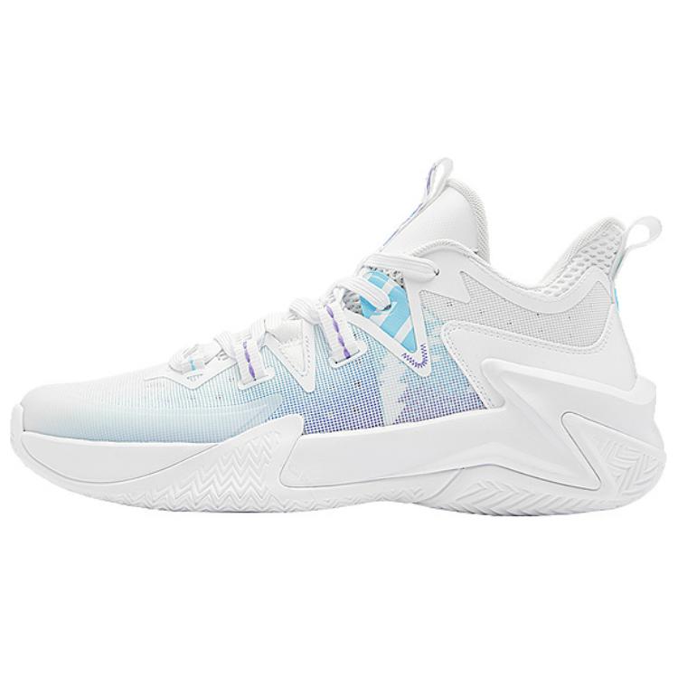 QIAODAN Cushioning Slip Resistant High top Basketball Shoes Men’s White Purple