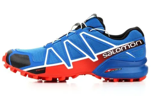 SALOMON Speedcross 4 Abrasion Resistant Low top Mountaineering Shoes Men's Blue Red