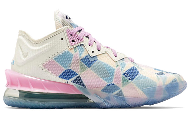 Кроссовки Nike Lebron 18 TPU (сине-бело-розовые) — Синий / белый / розовый — фото 2