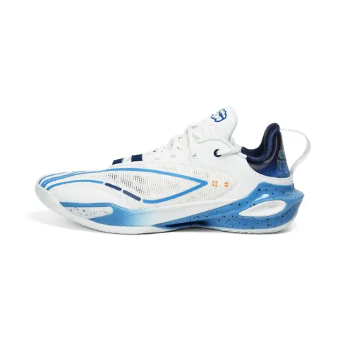 Li Ning Speed 11 Low top Basketball Shoes Men's White Blue PE Version