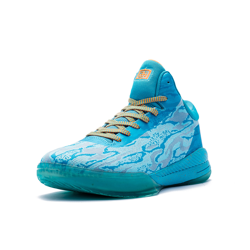 IVERSON Slip Resistant Abrasion Resistant Low top Basketball Shoes Unisex Plant Blue Fluorescent Orange Yellow