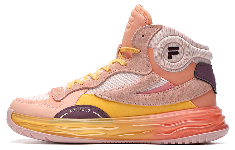 FILA FUSION FX 22 Cushioning Abrasion Resistant Support Mid top Vintage Basketball Shoes Women’s Peach