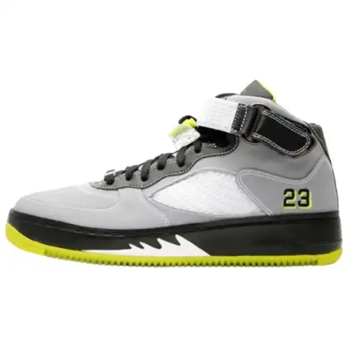 Jordan Air Jordan Fusion 5 Cushioning, Wear Resistant Mid top Basketball Shoes Men's White Gray Green