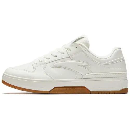Anta Coverage Slip Resistant And Abrasion Resistant Low top Skateboard Shoes Men's Ivory White