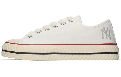 MLB Playball Slip Resistant Abrasion Resistant Low top Canvas Shoes Unisex White