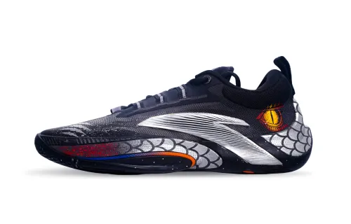 Anta Zap Cushioning Abrasion Resistant Coverage Support Low top Basketball Shoes Men's Black Silver