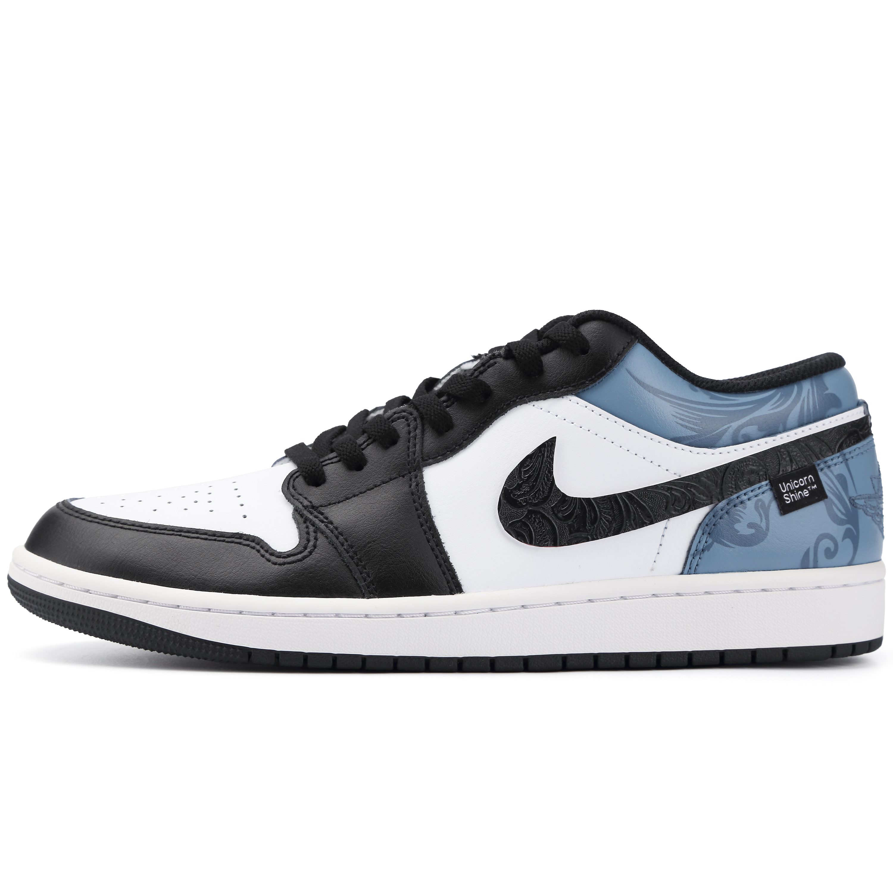 Jordan Air Jordan 1 The Classic Of Mountains And Seas Fish Low top Vintage Basketball Shoes Men’s Black Blue