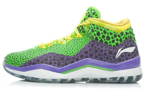 LiNing Li Ning WOW 3 Wade's Way 3 All-Star Spots Shock Absorbing Anti-Slip Wrapping Mid-top Basketball Shoes Men's Green Purple