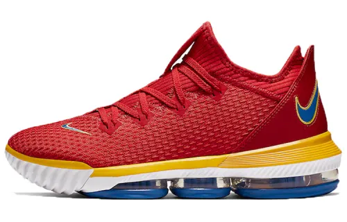 Nike Lebron 16 Low SuperBron LeBron 16 Superman OG style lace-up shock-absorbing wear-resistant support low-top practical basketball shoes men's red