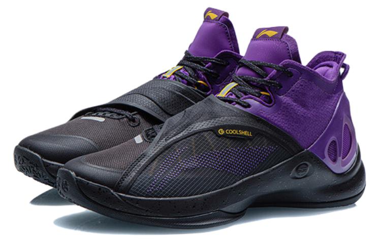 Li Ning Cicada Wing Basketball Shoes Men’s Mid Top Black/Iron Blue Purple