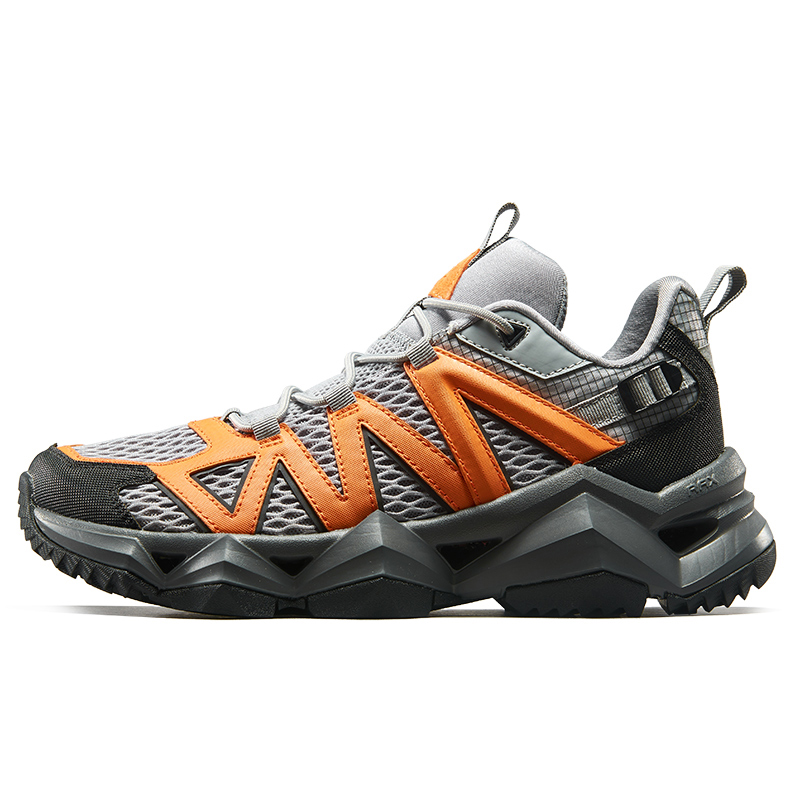 RAX Breathable, Slip Resistant, Lightweight Low top Outdoor Shoes Men’s Gray Orange