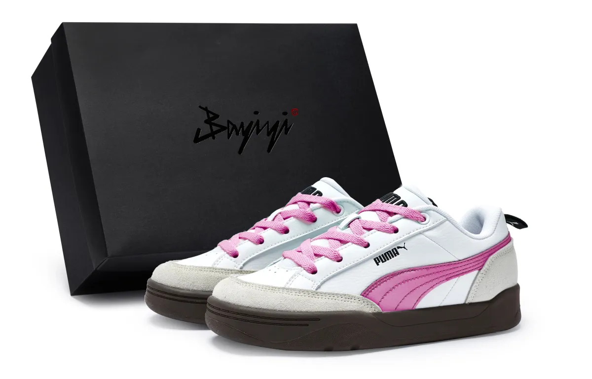 PUMA Park Lifestyle Slip Resistant Slip Resistant Low top Skateboard Shoes Unisex White Gray Red