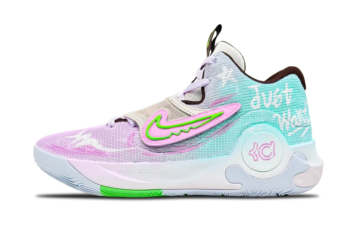 Nike KD Trey 5 X Iridescent Cyan Purple Wear resistant And Lightweight Mid top Basketball Shoes Men's Light Purple