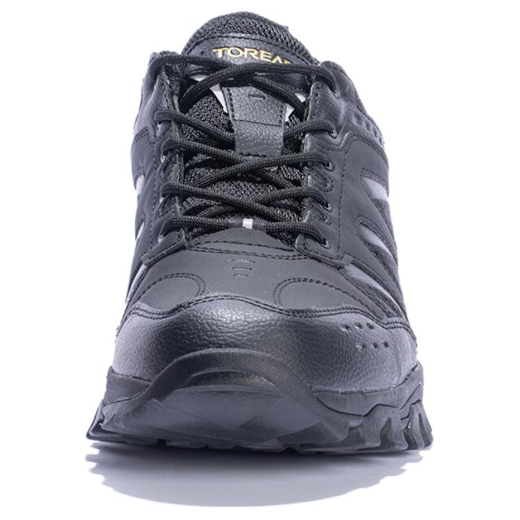 TOREAD Slip Resistant Abrasion Resistant Low top Hiking Shoes Men’s Black Gold