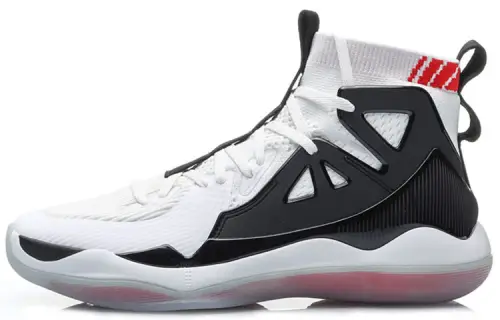 Li Ning Cushioning Slip Resistant Abrasion Resistant High top Basketball Shoes Men's Black White