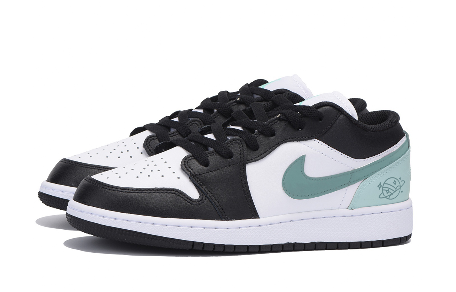 Jordan Air Jordan 1 Slip Resistant Abrasion Resistant Low top Vintage Basketball Shoes Men’s Black Green