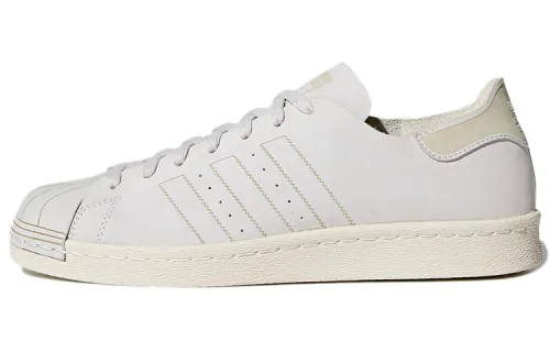 Adidas Originals Superstar Collection Leather Slip Resistant Abrasion Resistant Low top Skateboard Shoes Unisex Ecru