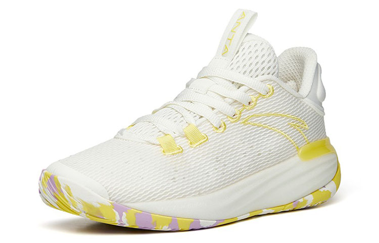 Anta Light Bubble 2 Cushioning Slip Resistant Abrasion Resistant Low top Performance Basketball Shoes Men’s Ivory White
