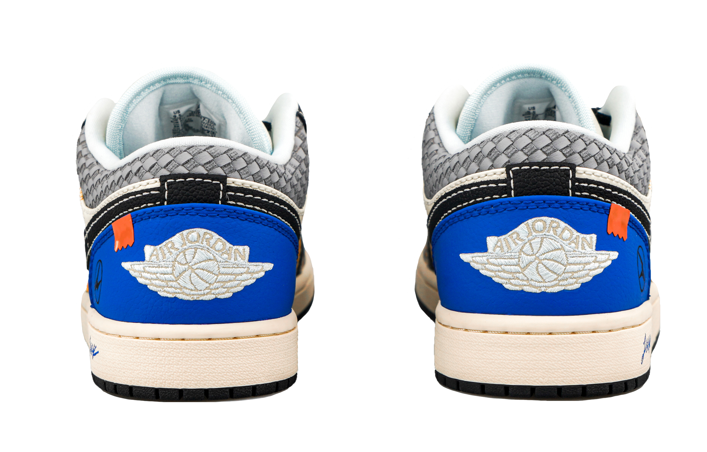 Jordan Air Jordan 1 RISK Lightning Blue Trendy Abrasion Resistant Low top Vintage Basketball Shoes Men’s Black Blue