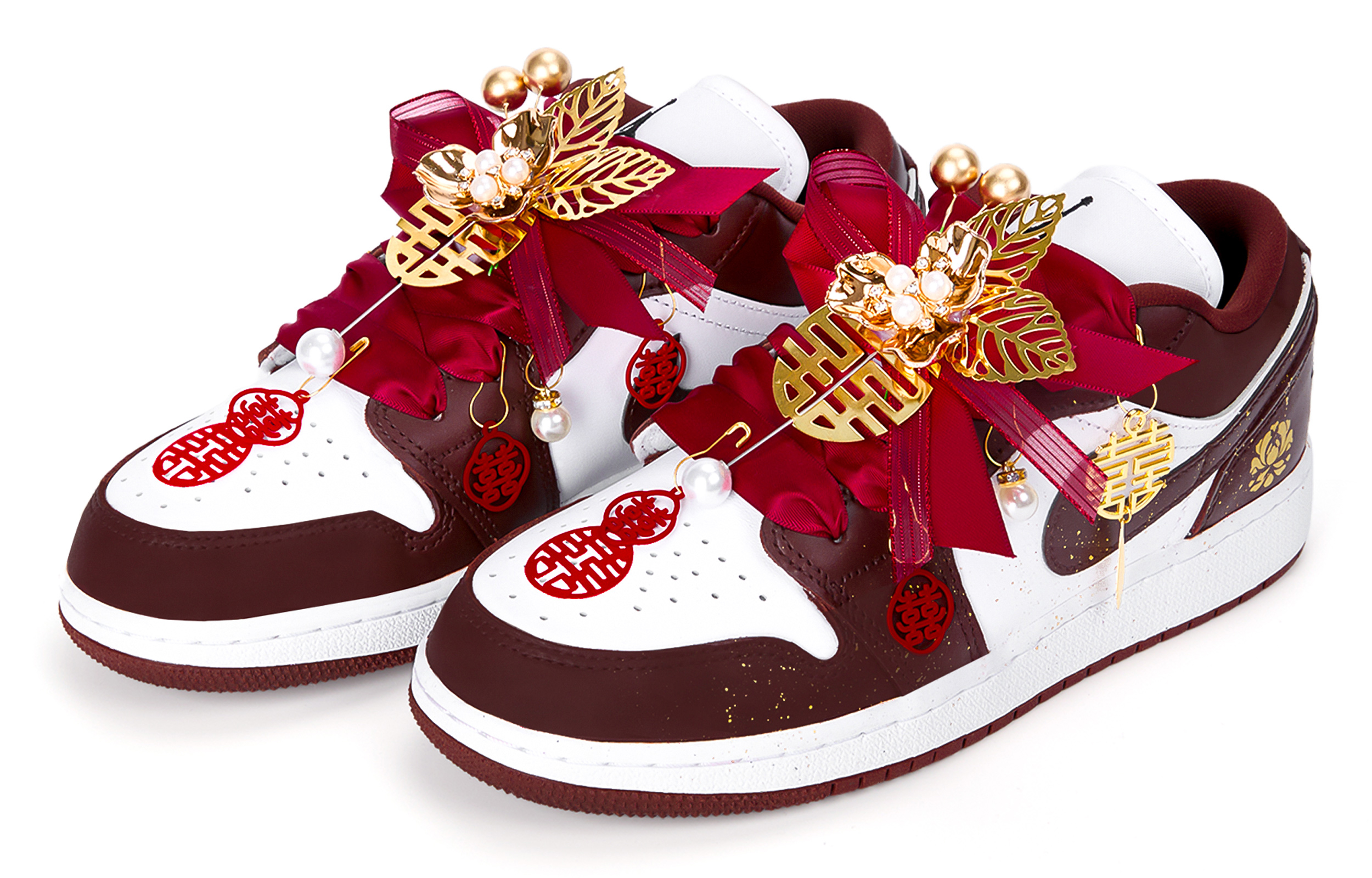 Jordan Air Jordan 1 Abrasion Resistant Basketball Shoes Unisex Burgundy