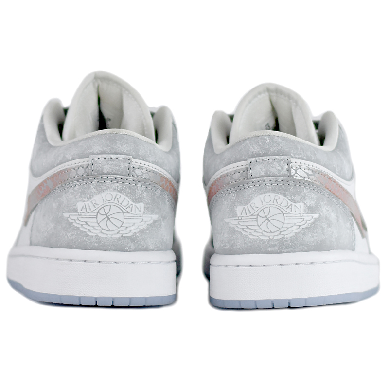 Jordan Air Jordan 1 Gray Starlight Whisper Slip Resistant Abrasion Resistant Low top Vintage Basketball Shoes Women’s