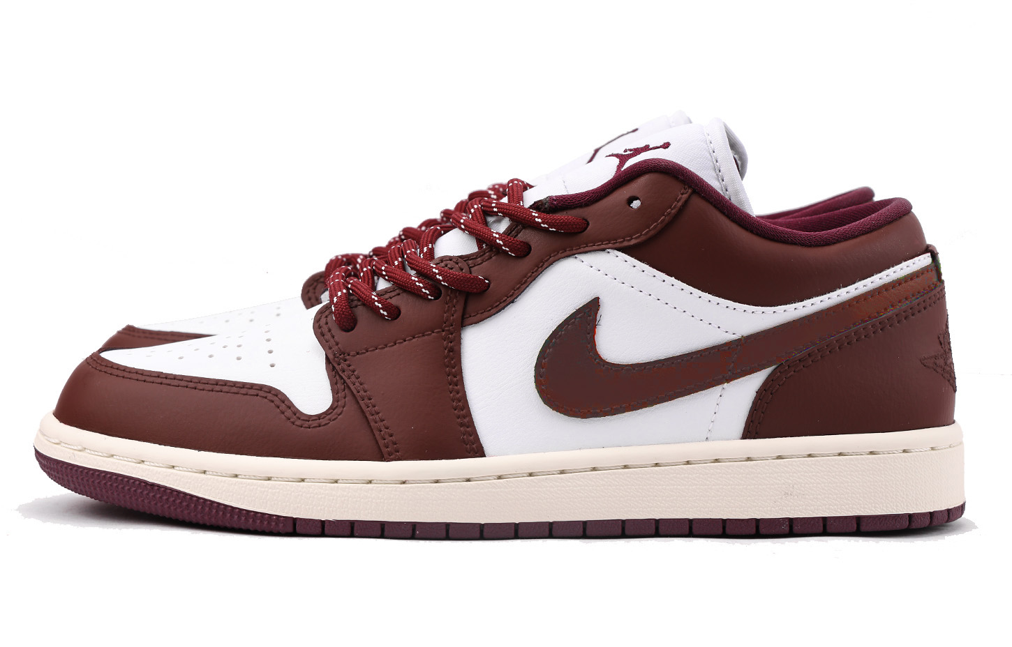 Jordan Air Jordan 1 Slip Resistant And Abrasion Resistant Coverage Low top Vintage Basketball Shoes Women’s Burgundy
