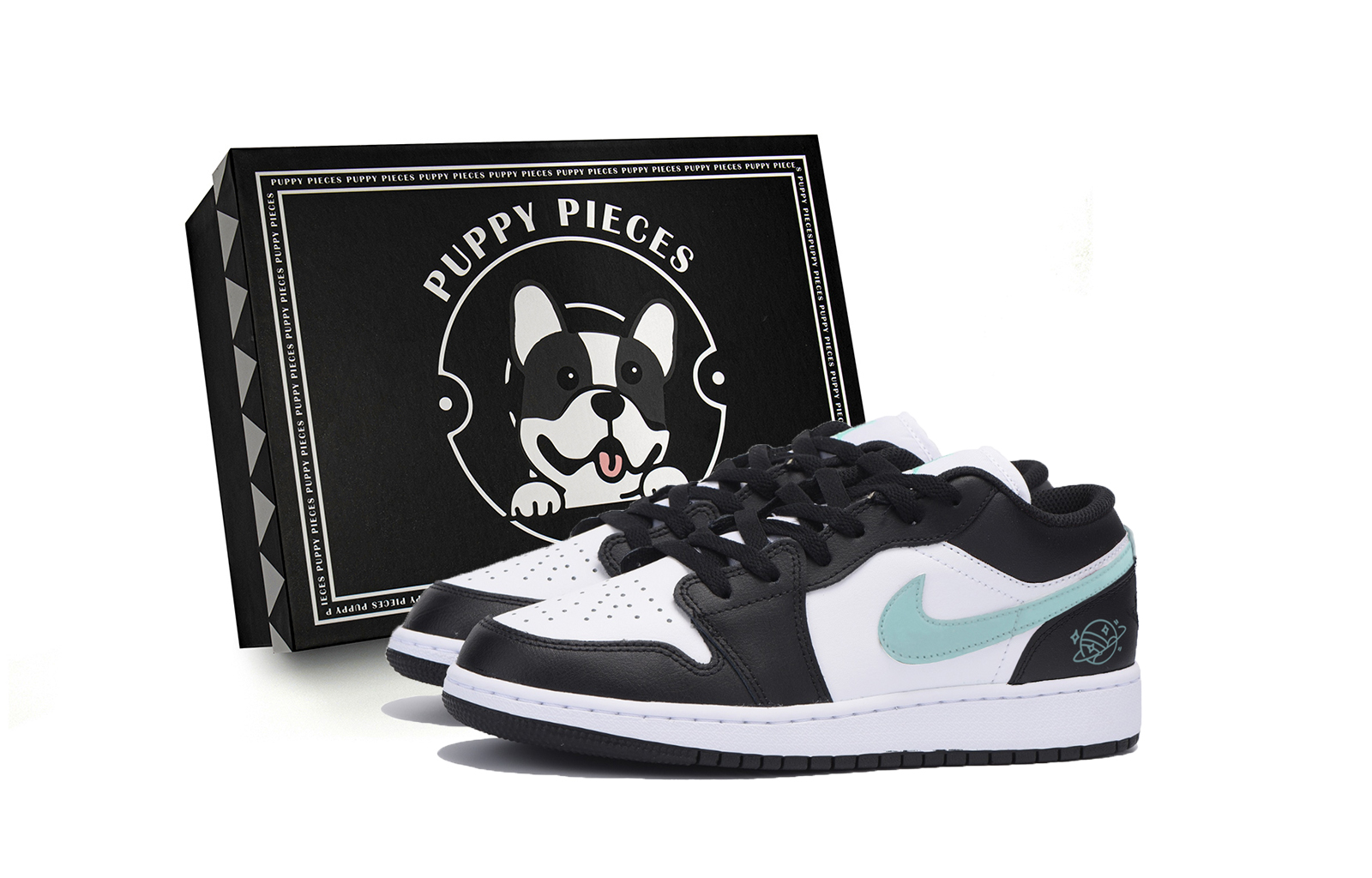 Jordan Air Jordan 1 Slip Resistant Abrasion Resistant Low top Vintage Basketball Shoes Men’s Black White Green