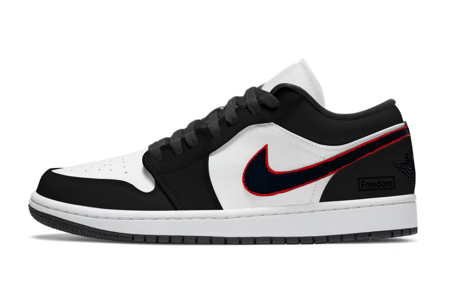 Jordan Air Jordan 1 Heartbeat Rhythm Abrasion Resistant Low top Vintage Basketball Shoes Unisex Black Red