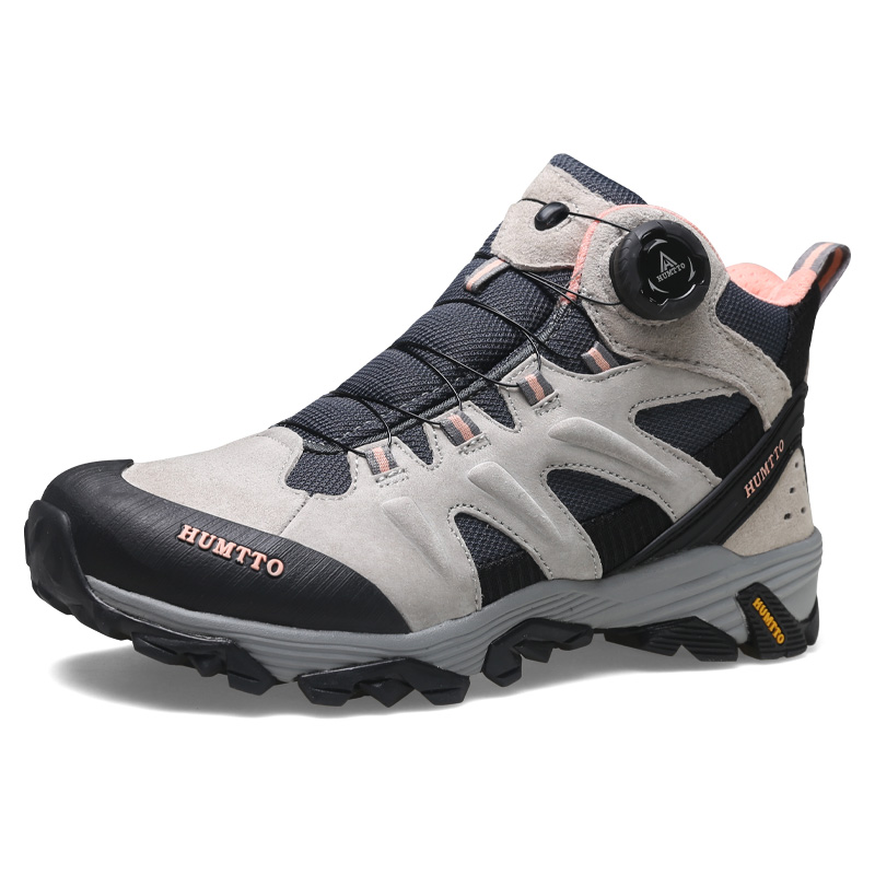 HUMTTO Mountaineering & Hiking Shoes Women’s Mid Top Light Gray/Light Pink