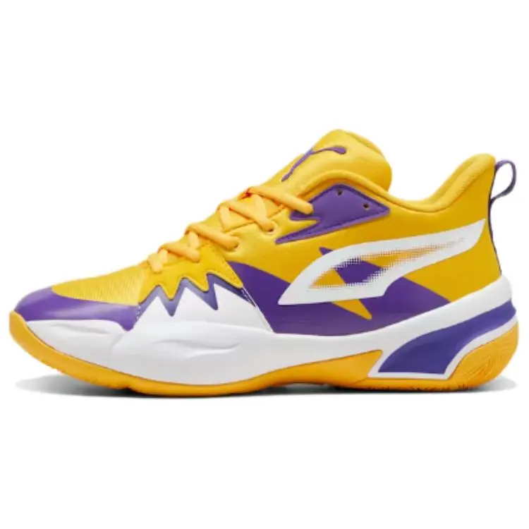 PUMA Genetics Slip Resistant Abrasion Resistant Low top Basketball Shoes Unisex Yellow