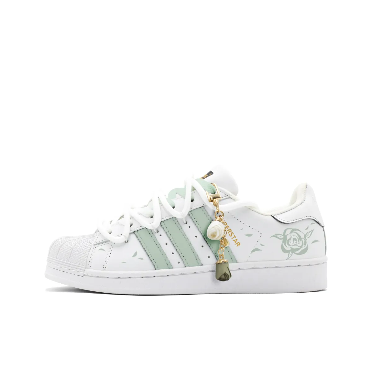 Adidas Originals SUPERSTAR Slip Resistant Abrasion Resistant Low top Skateboard Shoes Unisex Green White