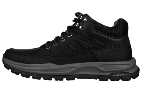 Skechers Zeller Bazemore Textile, Leather Outdoor Mid top Hiking Shoes Men's Black