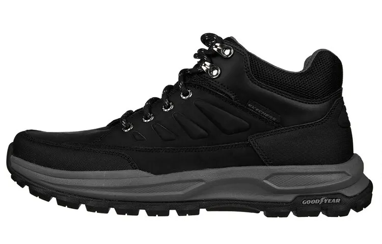 Skechers Zeller Bazemore Textile, Leather Outdoor Mid top Hiking Shoes Men's Black