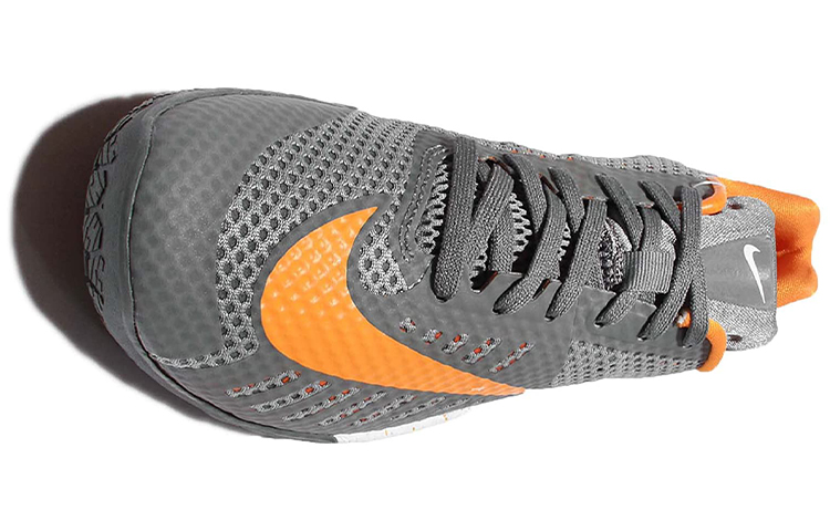 Мужские кроссовки Nike Hyperlive EP (серо-оранжевые) — фото 4