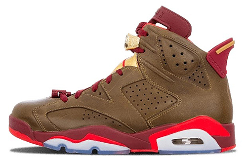 Jordan Air Jordan 6 Retro Cigar OG model shock-absorbing support high-top basketball shoes men's green and red