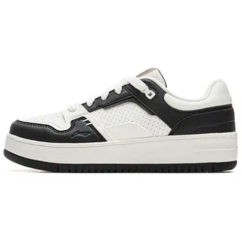 Li Ning Slip Resistant Abrasion Resistant Low top Skateboard Shoes Women's White Black