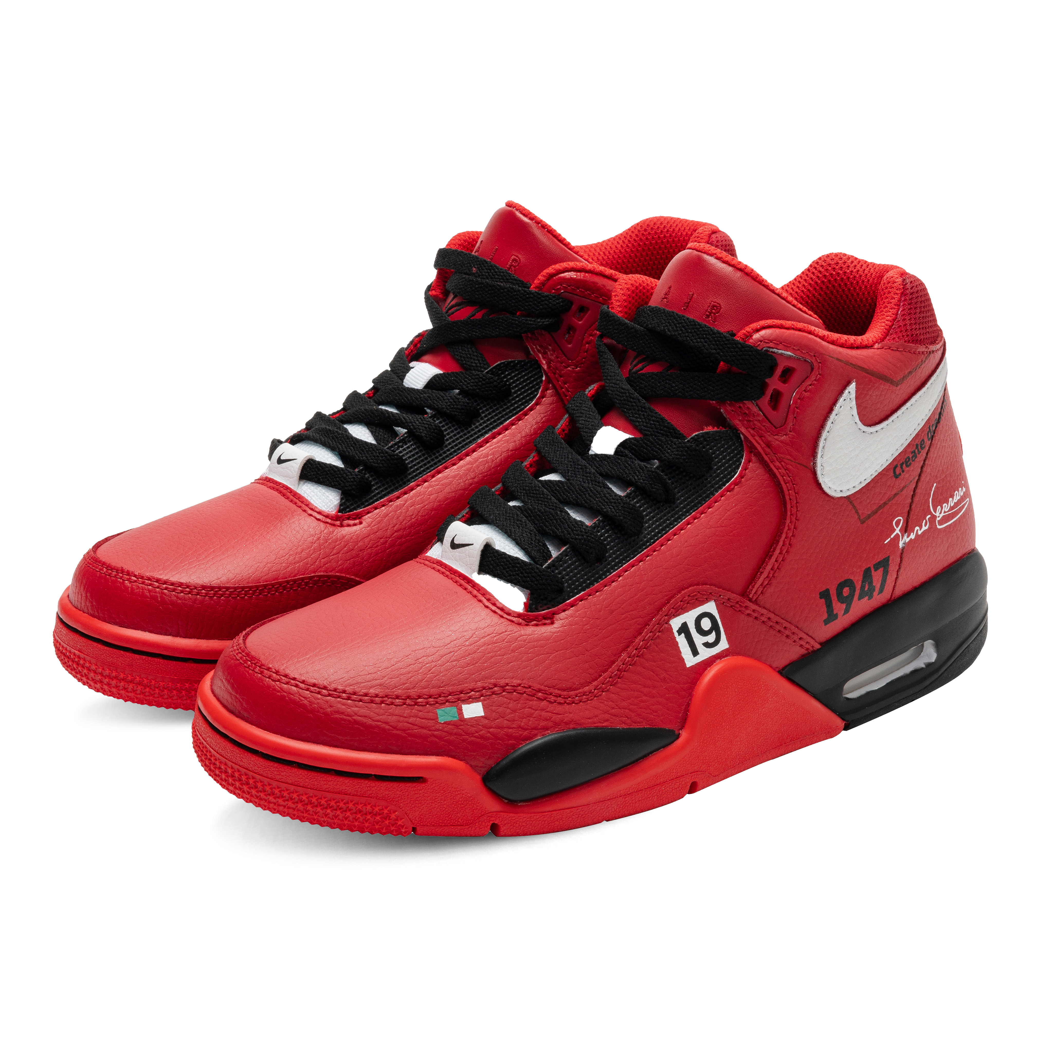 Nike Flight Legacy Racing Track Celebrity Slip Resistant Mid top Vintage Basketball Shoes Unisex Red