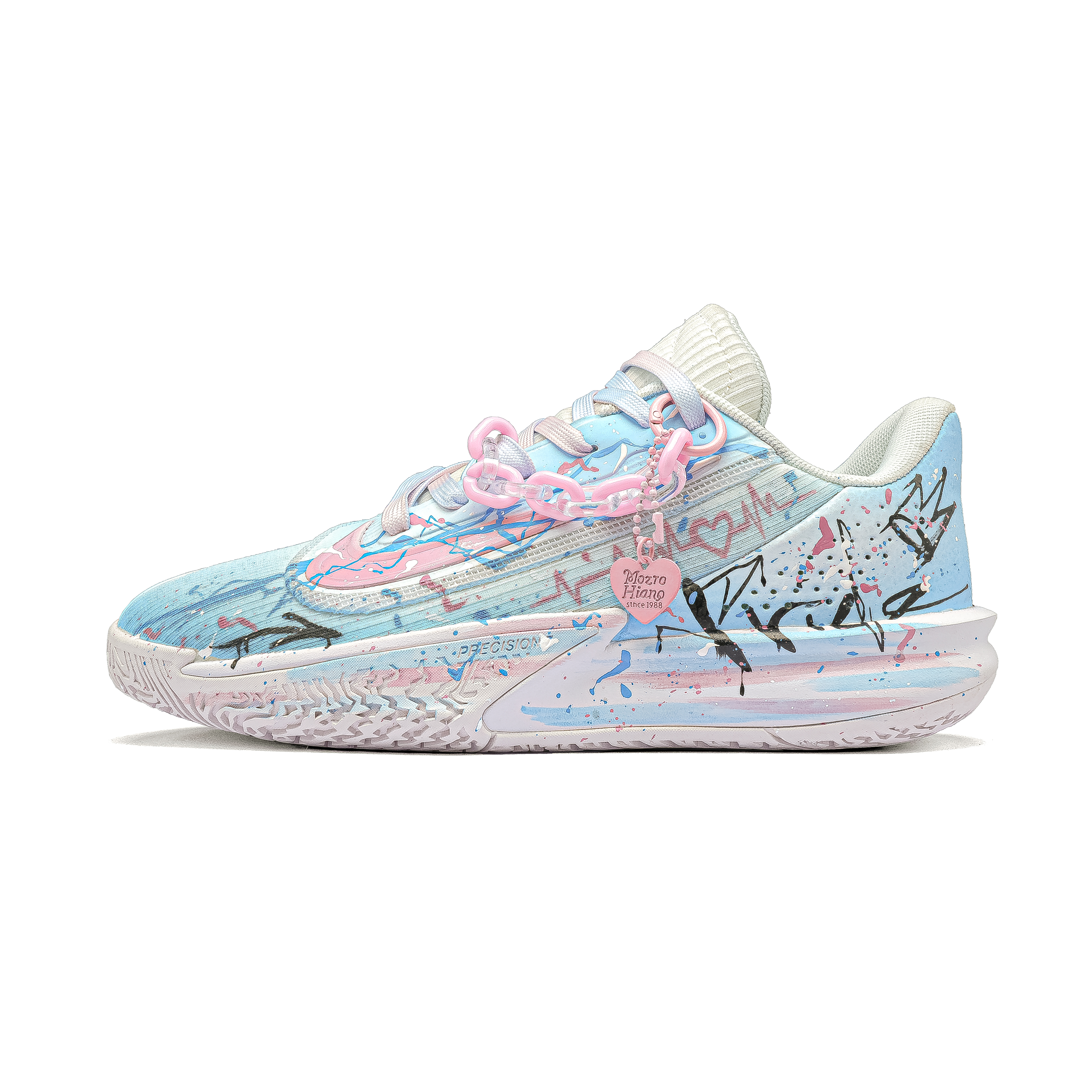 Nike Precision 7 Mismatched Speed Mesh Low top Basketball Unisex Blue Pink