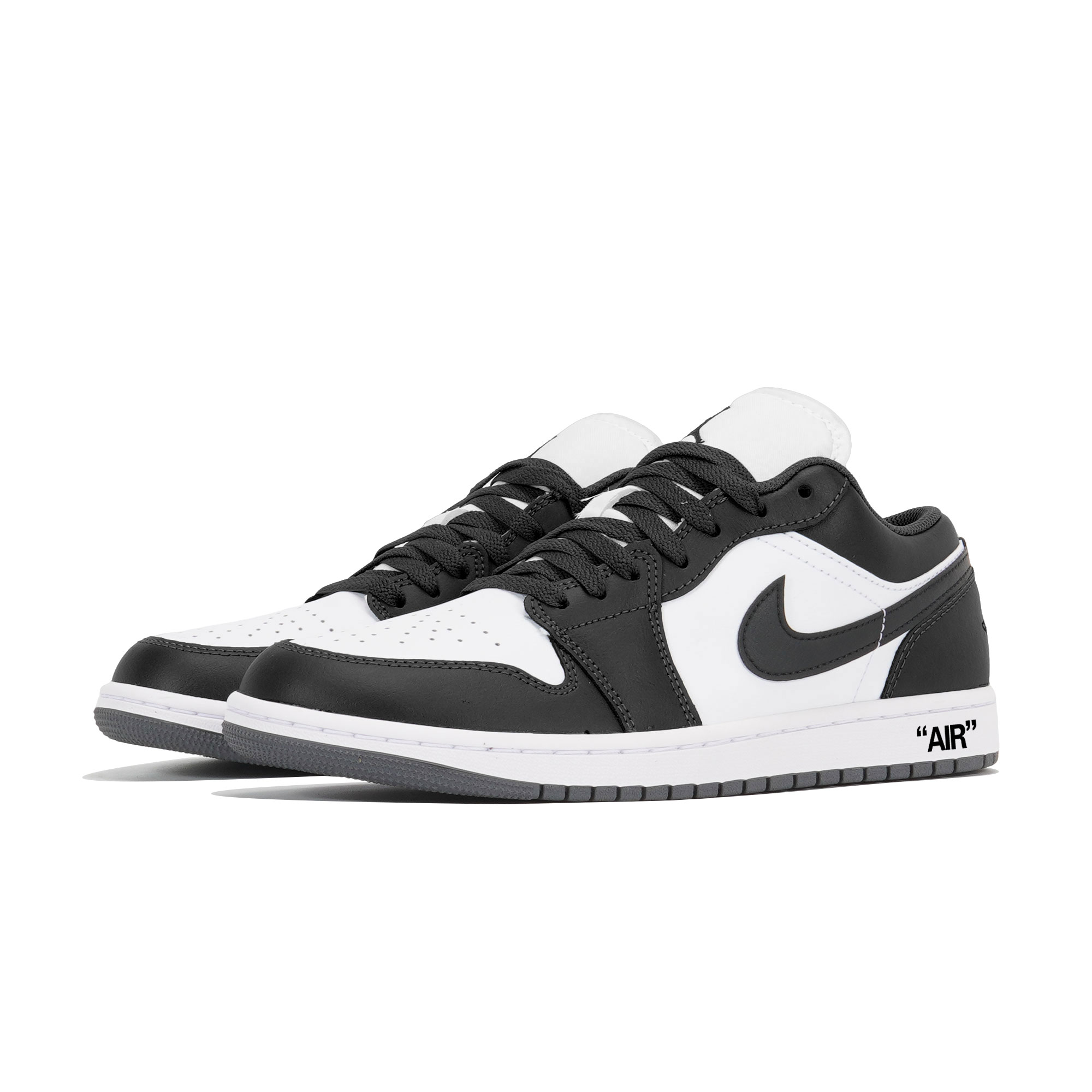Jordan Air Jordan 1 Slip Resistant Abrasion Resistant Low top Vintage Basketball Shoes Unisex Black White