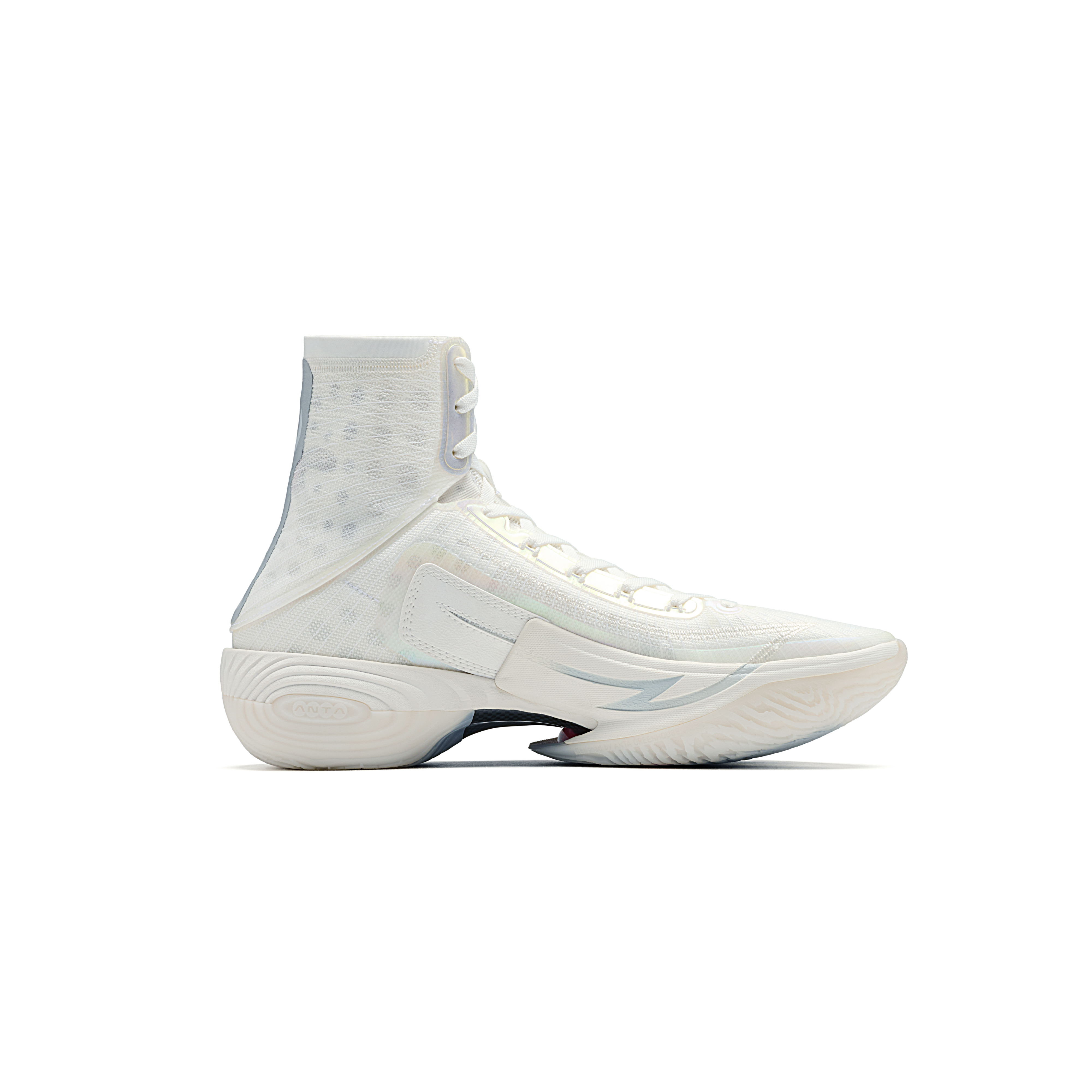 ANTA SNEAKERVERSE Eclosion Type 1 Textile, Synthetic Leather High top Basketball Shoes Men’s Iridescent White