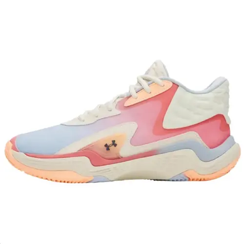 Under Armour Spawn 7 Mid top Basketball Shoes Unisex White Pink Blue