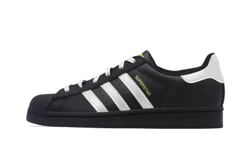 Adidas Originals SUPERSTAR Slip Resistant Low top Skateboard Shoes Unisex Black Silver