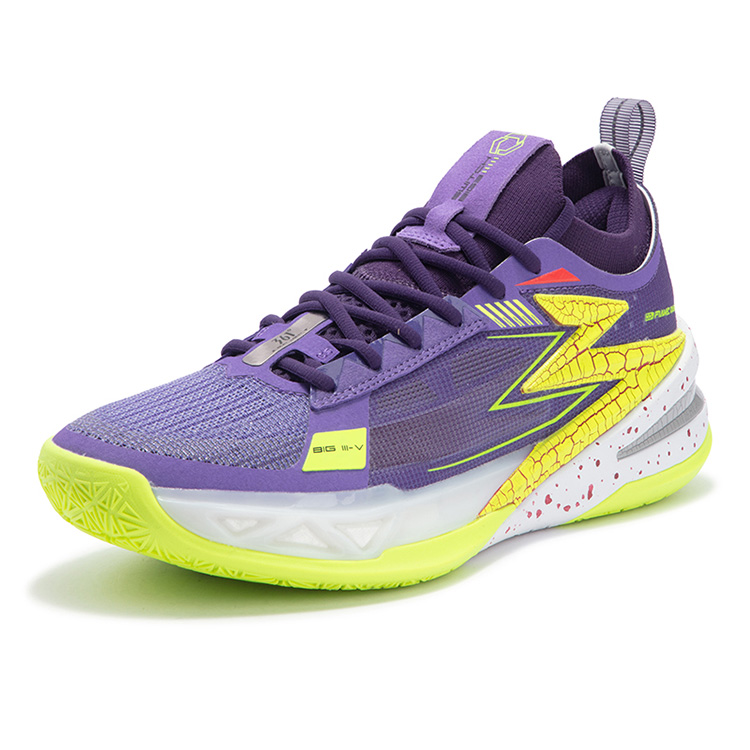 361° Cushioning Slip Resistant Abrasion Resistant Low top Carbon Plate Basketball Shoes Men’s Purple