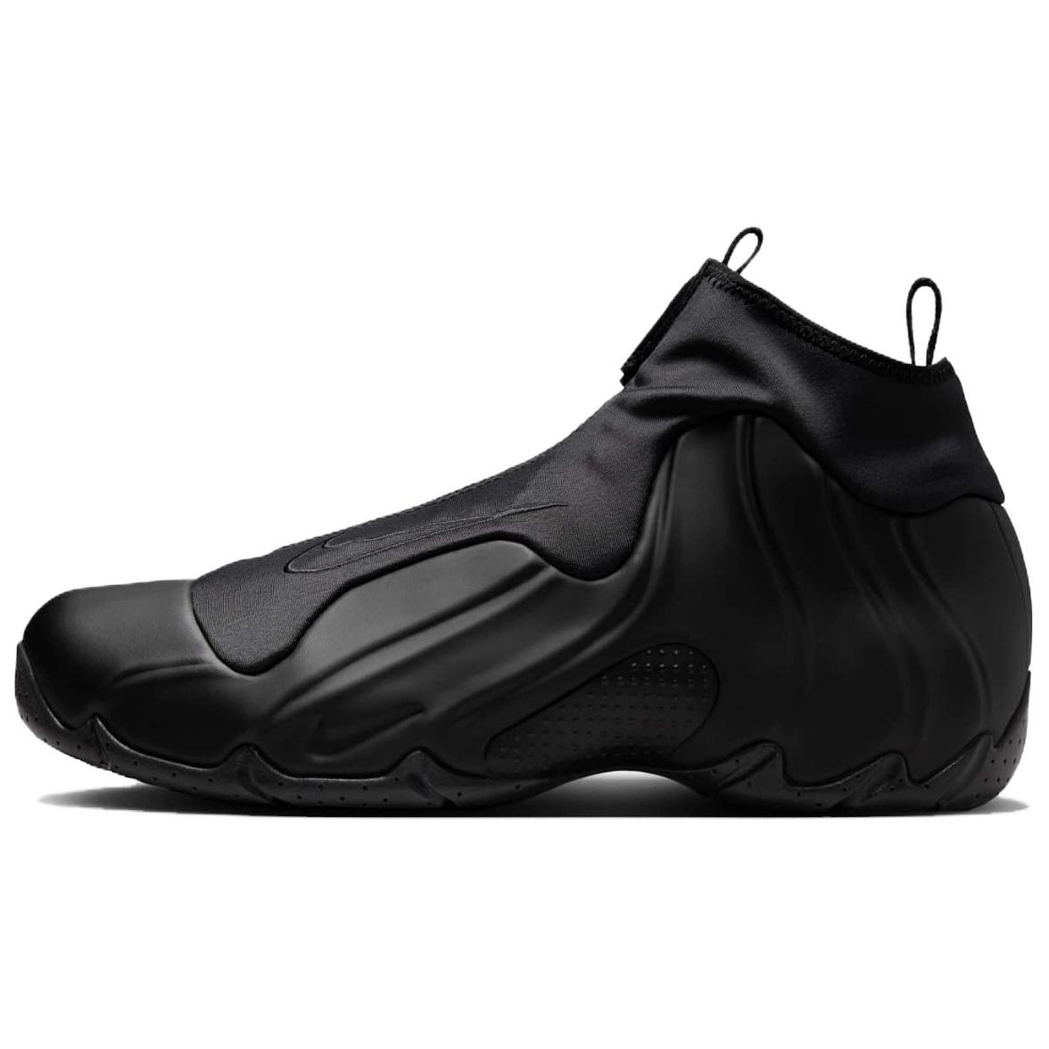 Nike Air Flightposite wear-resistant and breathable mid-top retro basketball shoes men's black