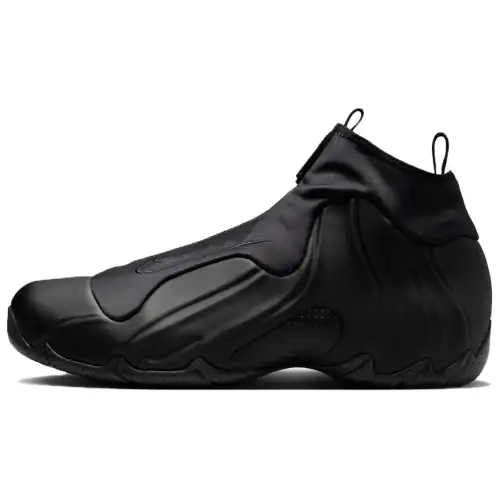 Nike Air Flightposite wear-resistant and breathable mid-top retro basketball shoes men's black