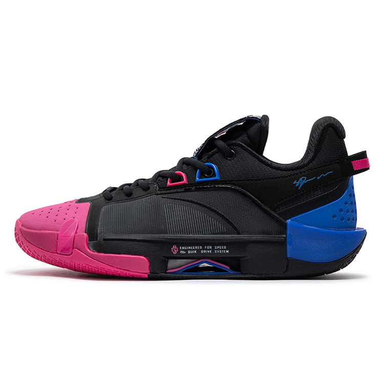 361° Cushioning Slip Resistant Abrasion Resistant Low top Basketball Shoes Men’s Black Numbers Blue